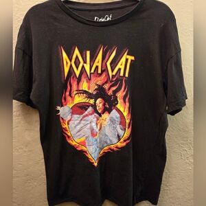 Doja Cat Graphic Tee Oversized Band Style Flame Graphic Shirt